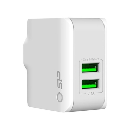 Для поездок EU-US-UK-AU зарядка 2xUSB до 2.4A: Silicon Power WC102P - Белый