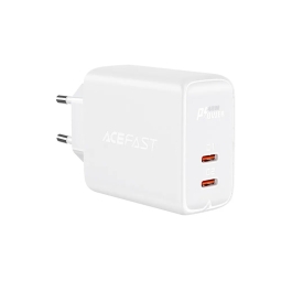 Laadija 2xUSB-C, kuni 40W (20W+20W), QuickCharge kuni 12V 1.67A: Acefast A9 - Valge