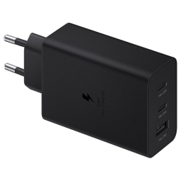 Laadija 2xUSB-C + 1xUSB, kuni 65W, QuickCharge: Samsung Trio - Must