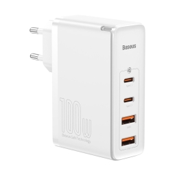 Laadija 2xUSB + 2xUSB-C, kuni 100W, Quick Charge, PD: Baseus GaN2 Pro - Valge