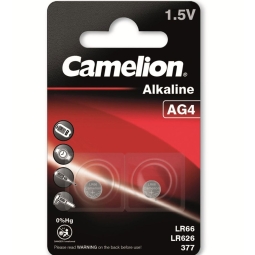 AG4 alkaline battery, 2x - Camelion - AG4, LR66 - SG4, SR66, LR626, SR626, SR626SW, 377, 376, 177