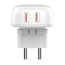 Laadija Micro USB: Kaabel 1m + Adapter 2xUSB kuni 18W, QuickCharge kuni 12V 1.5A: Ldnio A2512Q - Valge