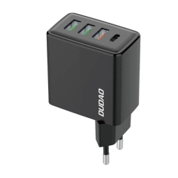 Laadija 1xUSB-C + 3xUSB, kuni 20W, QuickCharge kuni 12V 1.67A: Dudao A5H - Must