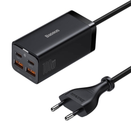 Charger USB-C: Kaabel 1m + Adapter 2xUSB-C, 2xUSB, up to 100W, QuickCharge up to 20V 5A: Baseus GaN3 Pro - Black