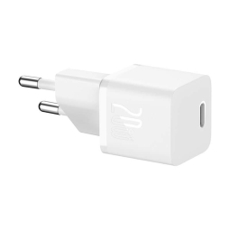 Laadija 1xUSB-C, kuni 20W, QuickCharge kuni 9V 2.22A: Baseus Mini GaN5 - Valge