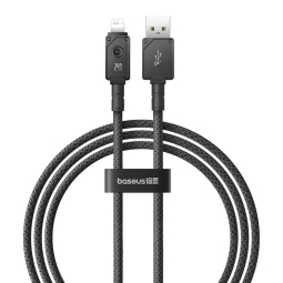 1m, Lightning - USB kaabel, juhe: Baseus Aramid Fiber - Must