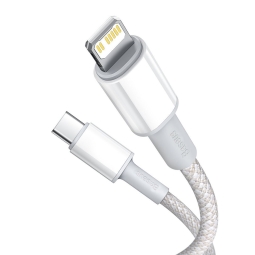 2m, Lightning - USB-C kaabel, juhe, kuni 20W: Baseus High Density - Valge