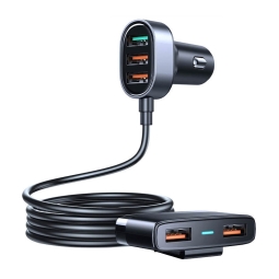 Автомобильная зарядка: 5xUSB, до 45W, QuickCharge до 12V 1.5A 18W: Joyroom Cl03 Pro - Чёрный