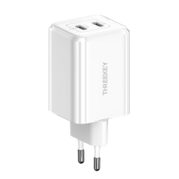 Laadija 2xUSB-C, kuni 35W, QuickCharge kuni 20V 1.75A: Threekey TK-111 - Valge