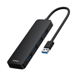 Делитель, хаб USB 3.0 hub: 4xUSB 3.0, 0.15m: Baseus UltraJoy - Чёрный