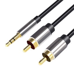 1m, 2x RCA - Audio-jack, AUX, 3.5mm, kaabel, juhe, PREMIUM Lite