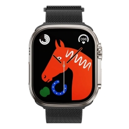 Kellarihm Apple Watch 42-49mm - Roostevaba teras: Hoco Milanese - Must