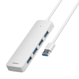 Делитель, хаб USB 3.0 hub: 4xUSB 3.0, 0.5m: Baseus UltraJoy - Белый