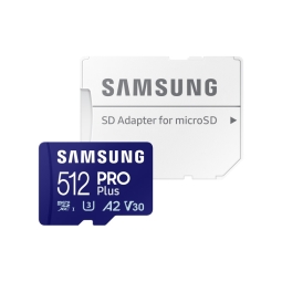 512GB microSDXC memory card Samsung Pro Plus, up to W130/R180 MB/s