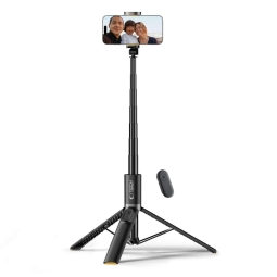 Selfie stick, tripod, up to 157cm, Bluetooth, 409g: Tech L08S - Black