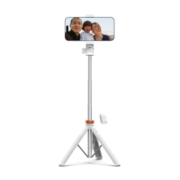 Selfie stick, tripod, up to 149cm, Bluetooth, 410g: Tech L03S - White