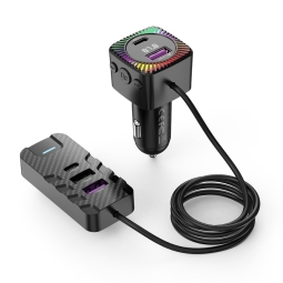 FM transmitter (USB, Bluetooth),  autolaadija: 2xUSB-C, 3xUSB, kuni 15W: Xo C13 - Must