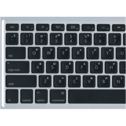 Keyboard stickers- Russian alphabet - Transparent white letters in the key corner - PREMIUM