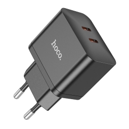 Зарядка 2xUSB-C, до 35W, QuickCharge до 20V 1.75A: Hoco N29 - Чёрный