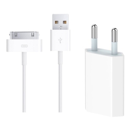 iPhone laadija, 30-pin: Juhe 1m + Adapter 1xUSB, kuni 5W