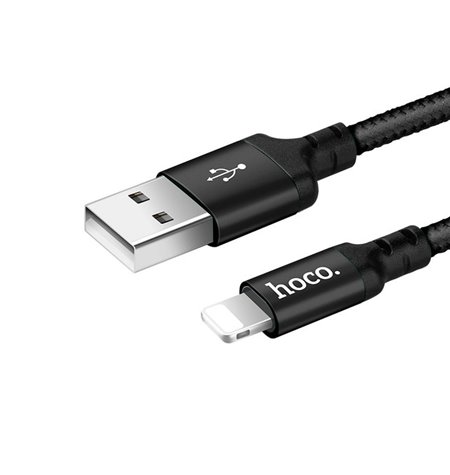 Hoco cable: 2m, Lightning, iPhone, iPad - USB: X14 - Black