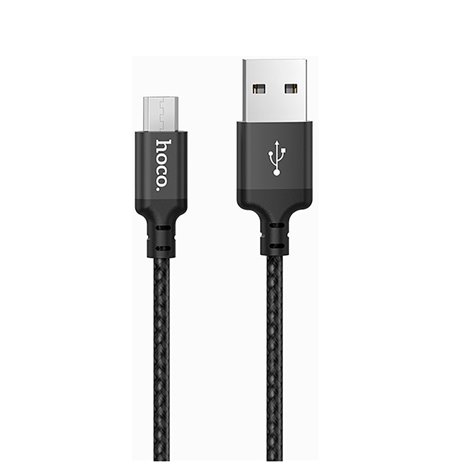 Hoco cable: 2m, Micro USB - USB: X14 - Black