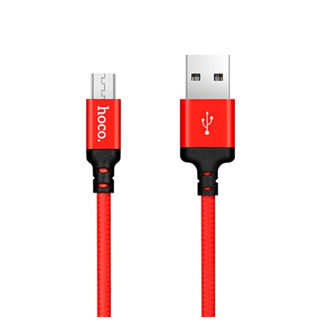 Hoco cable: 2m, Micro USB - USB: X14 - Red