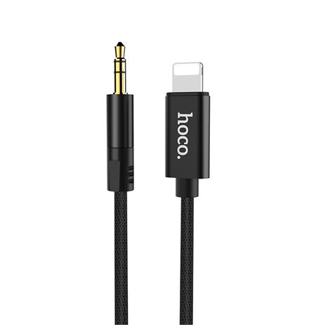 Hoco cable: 1m, Lightning, iPhone, iPad - Audio-jack, AUX, 3.5mm - Black