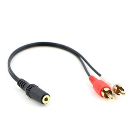 Adapter, üleminek: Audio-jack, AUX, 3.5mm, female - 2x RCA, male