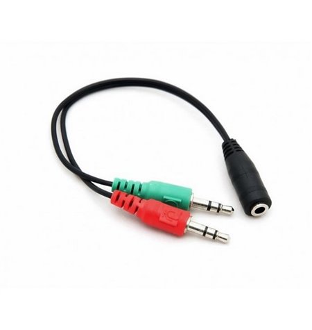 Adapter: 4pin, Audio-jack, AUX, 3.5mm, female - 2x Audio-jack, AUX, 3.5mm, mic+stereo, male