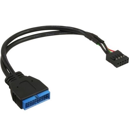 Arvuti sisejuhe, üleminek: 0.15m, USB3.0 19pin, male - USB2.0 9pin, female