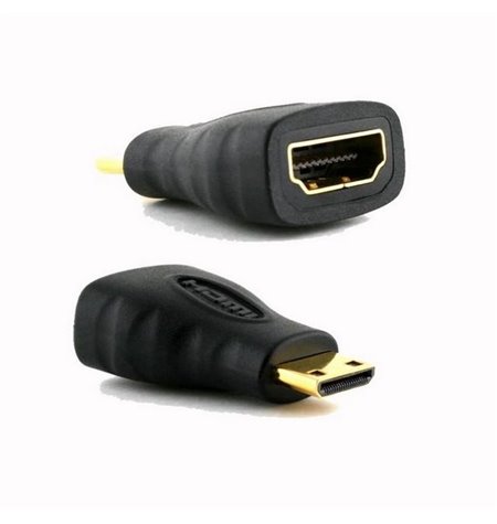 Adapter, üleminek: HDMI female - Mini HDMI male, Type A-C