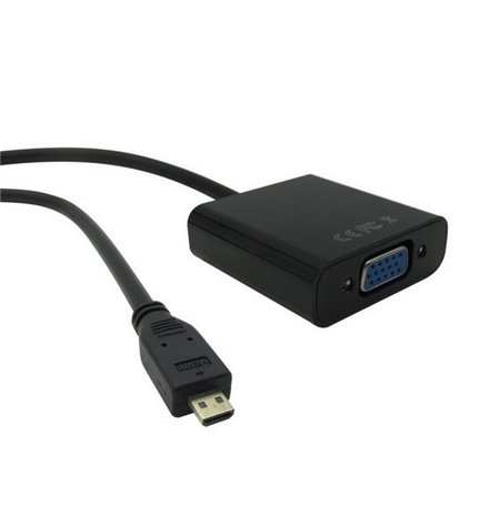 Adapter, üleminek: Micro HDMI, male - VGA, D-Sub, female