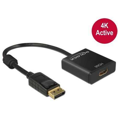 Adapter, üleminek: 0.15m, DisplayPort, male - HDMI, female, 4K, 3840x2160, Active