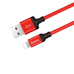 Hoco juhe, kaabel: 1m, Lightning, iPhone, iPad - USB: X14 -  Punane