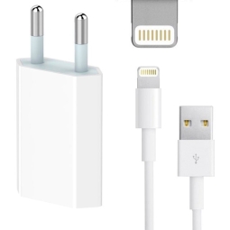 iPhone laadija, Lightning: Juhe 2m + Adapter 1xUSB, kuni 5W