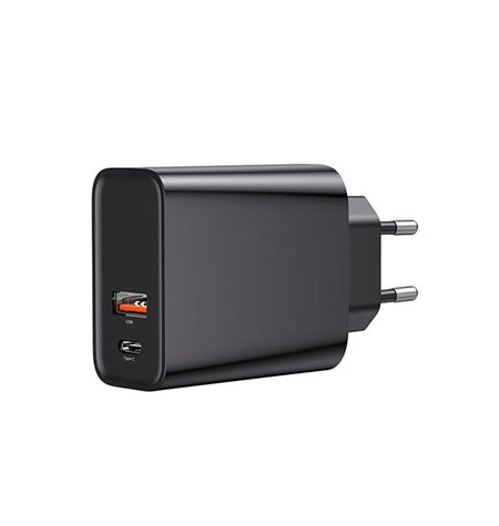 Phone and tablet charger: 1xUSB-C 20W Quick Charge + 1xUSB 3A Quick Charge