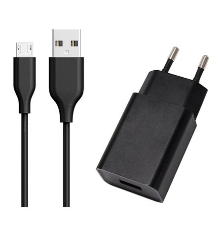 Laadija Micro USB: Juhe 1m + Adapter 1xUSB 1A