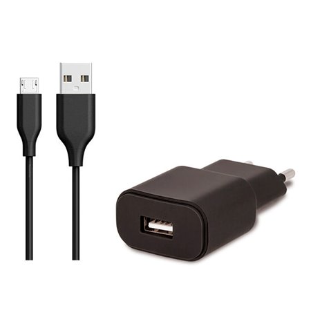 Laadija Micro USB: Juhe 1m + Adapter 1xUSB 2.1A