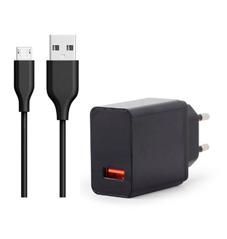Charger Micro USB: Cable 2m + Adapter 1xUSB 3A Quick Charge