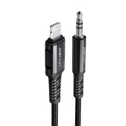 Juhe, kaabel: 1.2m, Lightning - Audio-jack, AUX, 3.5mm, DAC: Acefast C1-06 - Must