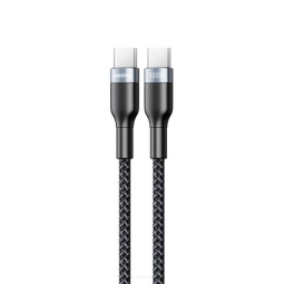 1m, USB-C - USB-C kaabel, juhe, kuni 100W: Remax 174C - Must