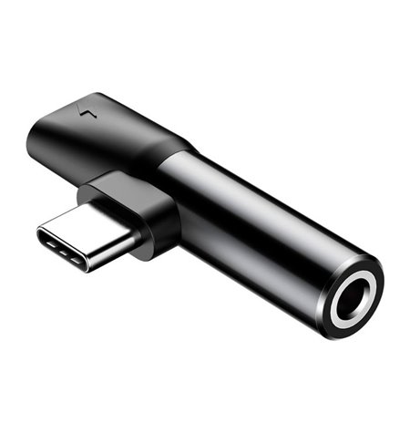 Baseus adapter, üleminek: USB-C, male - USB-C, female + Audio-jack, AUX, 3.5mm, female