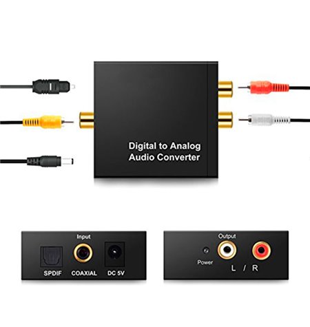 Adapter, üleminek: Toslink, SPDIF, optical, Input, female - 2x RCA, Output, female, converter