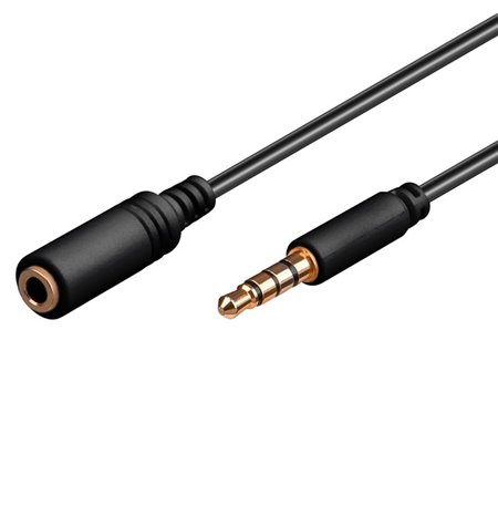 Cable: 0.15m, 4pin Stereo, Audio-jack, AUX, 3.5mm: male - female