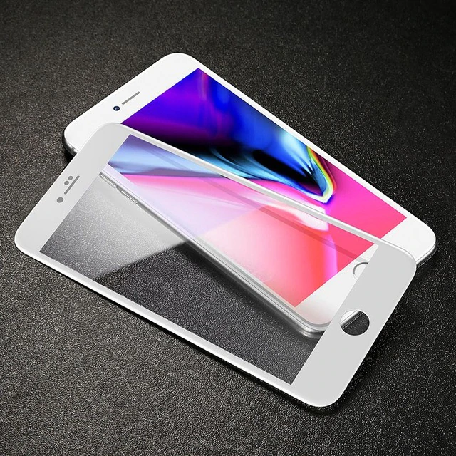 Premium 3D Tempered Glass Screen Protector, 0.33mm - Apple iPhone 8 Plus, iPhone 7 Plus - White