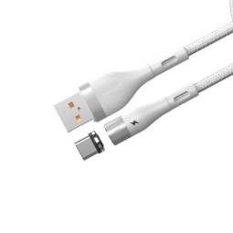 1m, USB-C - USB kaabel, juhe: Baseus Zinc Magnetic - Valge