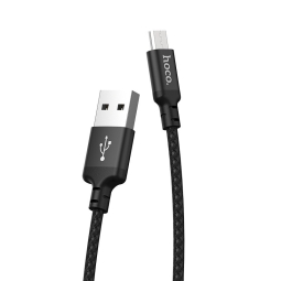 Hoco cable: 2m, Micro USB - USB: X14 - Black