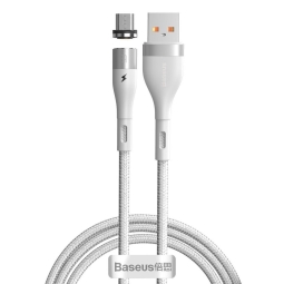 1m, Micro USB - USB кабель: Baseus Zinc Magnetic - Белый