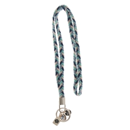 Lanyard with carabine 45cm - Light Green-Dark Blue